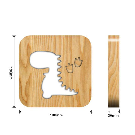 Dinosaurie nattlampa i trä för barnrum