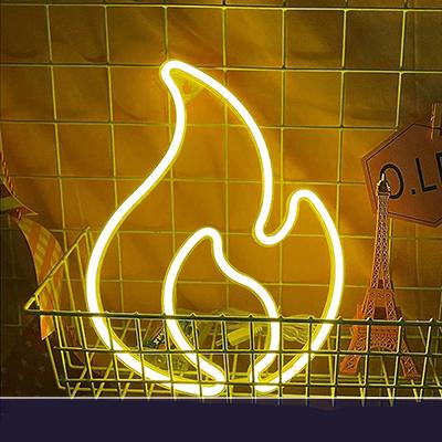 Flamformad neon LED-lampa för vägg