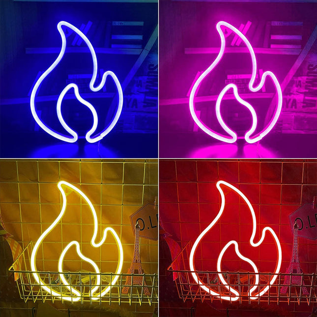 Flamformad neon LED-lampa för vägg