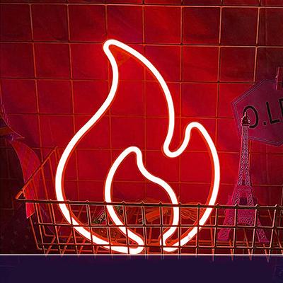 Flamformad neon LED-lampa för vägg