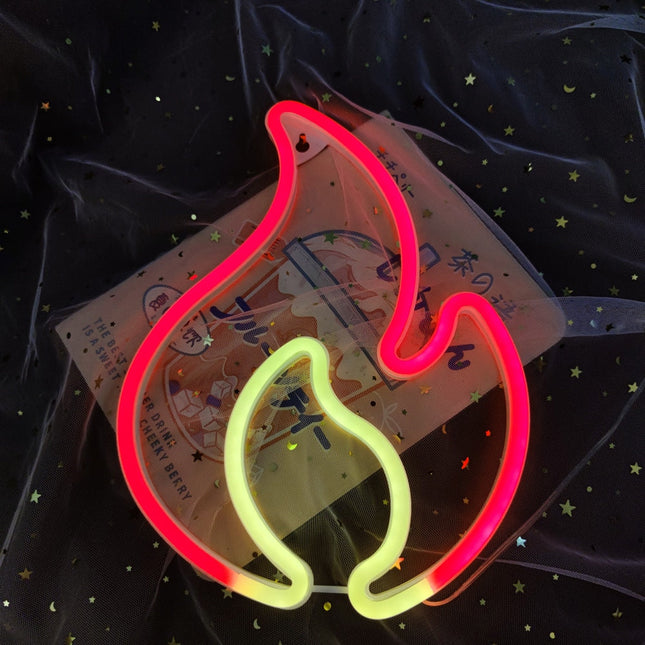 Flamformad neon LED-lampa för vägg