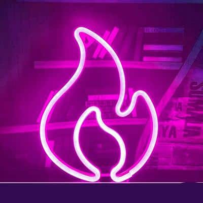 Flamformad neon LED-lampa för vägg