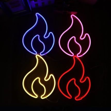Flamformad neon LED-lampa för vägg