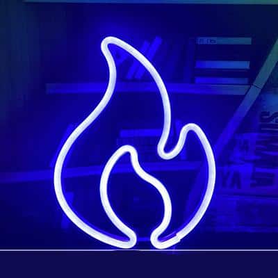 Flamformad neon LED-lampa för vägg