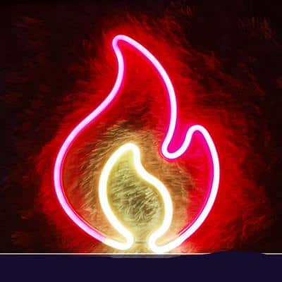 Flamformad neon LED-lampa för vägg