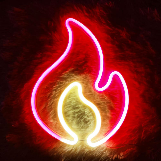 Flamformad neon LED-lampa för vägg