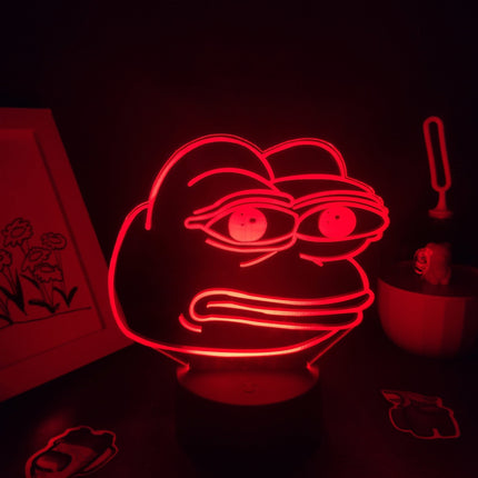 Grön LED neonlampa i groda design