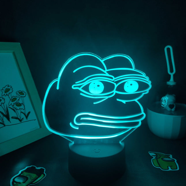 Grön LED neonlampa i groda design