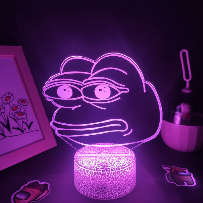 Grön LED neonlampa i groda design