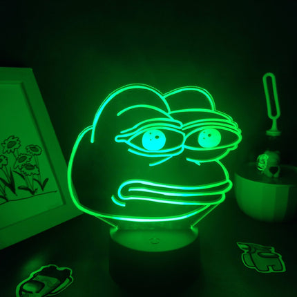 Grön LED neonlampa i groda design
