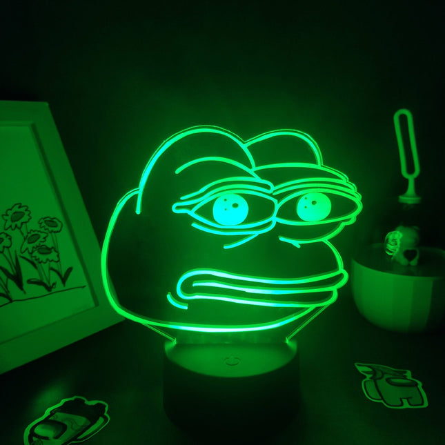 Grön LED neonlampa i groda design