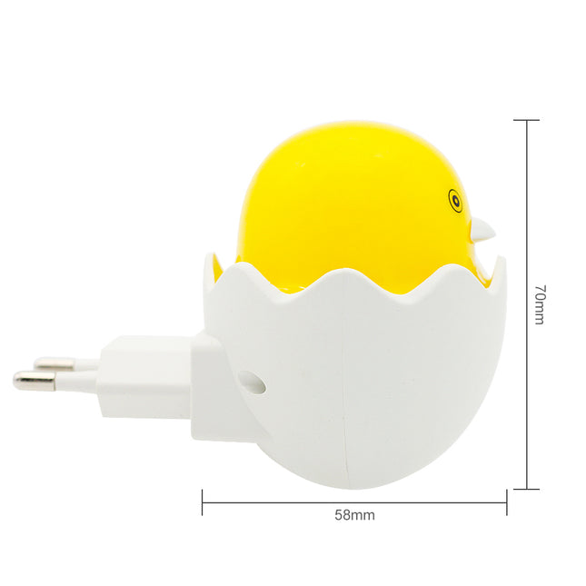 Nattlampa kyckling i ägg för vägguttag