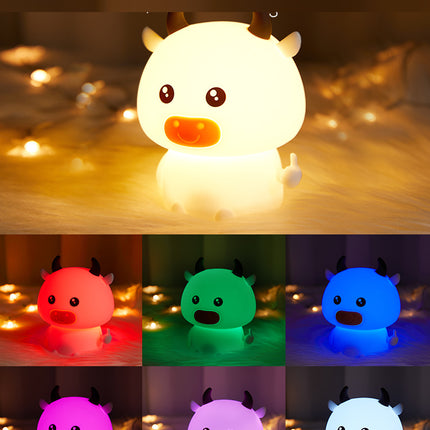 Söt LED nattlampa ko i silikon