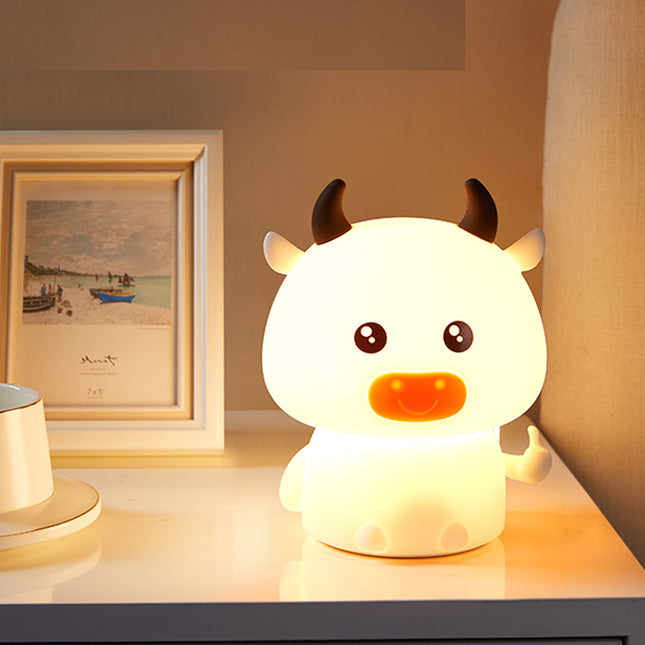 Söt LED nattlampa ko i silikon