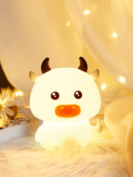 Söt LED nattlampa ko i silikon
