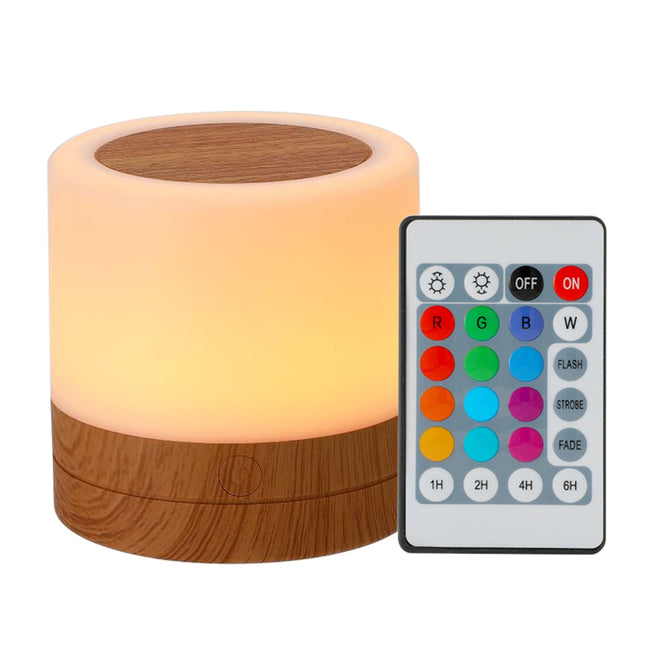 Färgglad touch-nattlampa med LED