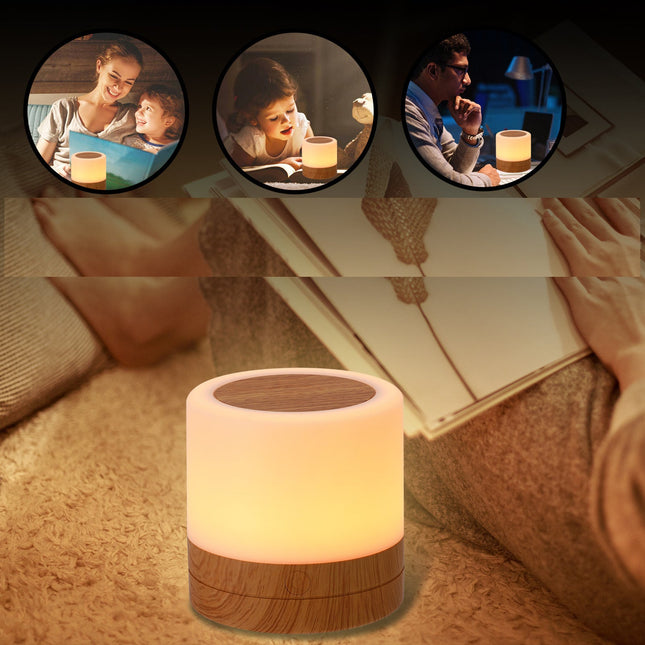 Färgglad touch-nattlampa med LED
