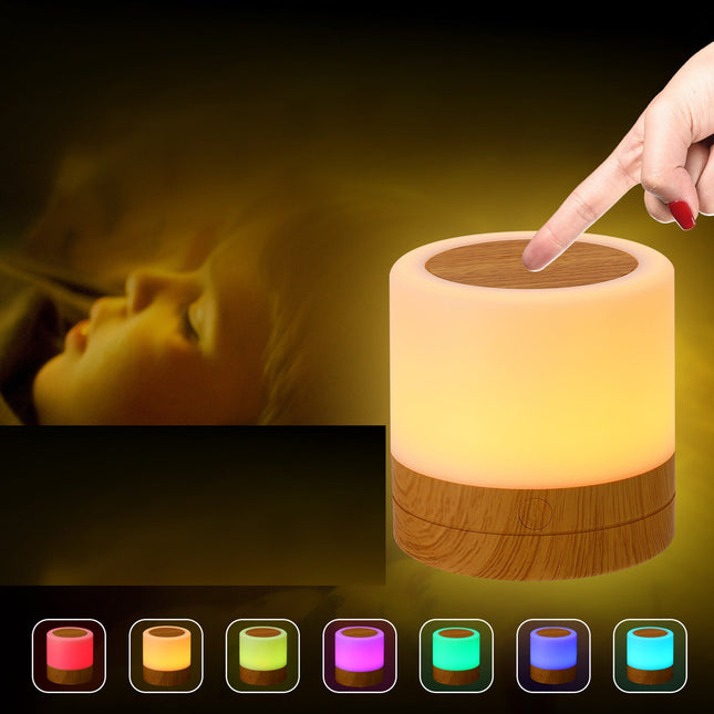 Färgglad touch-nattlampa med LED