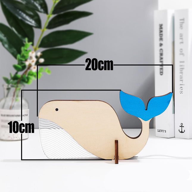 Nattlampa val i trä och akryl