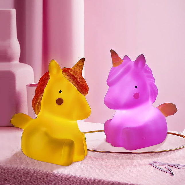 Söt mini enhörning LED nattlampa