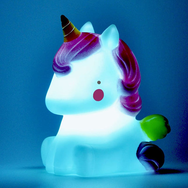 Söt mini enhörning LED nattlampa