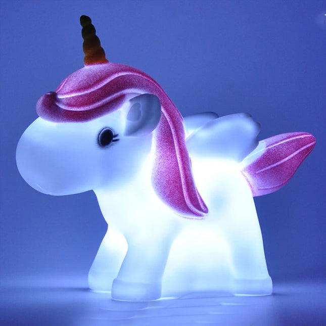 Söt mini enhörning LED nattlampa