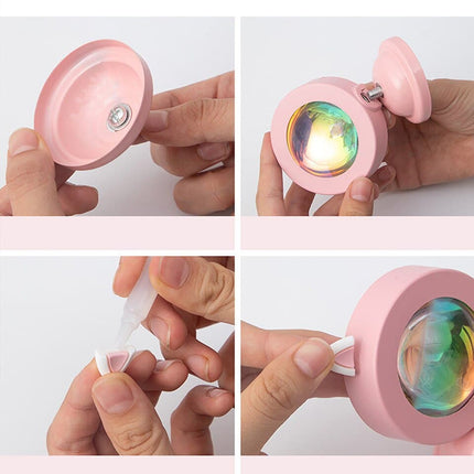 Mini solnedgångslampa LED USB med kattöron