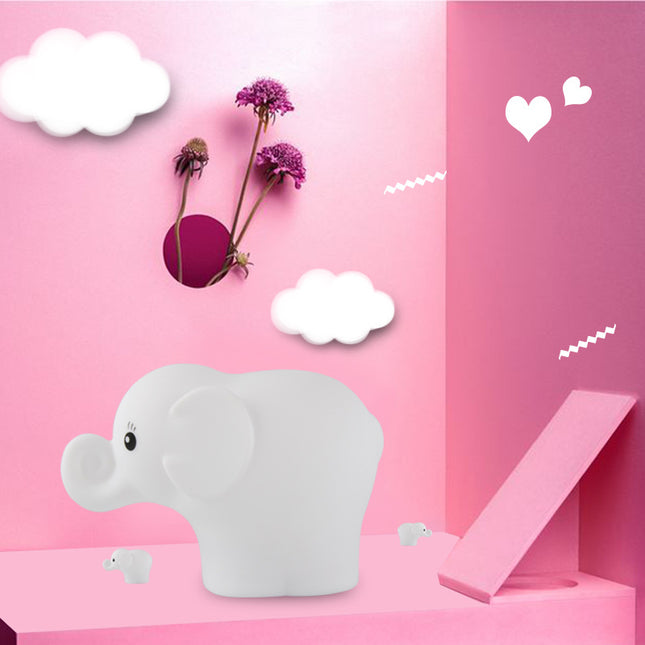 Mjuk nattlampa elefant med färgskiftande ljus
