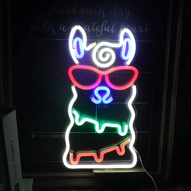 Färgglad neonlampa alpacka för väggdekoration