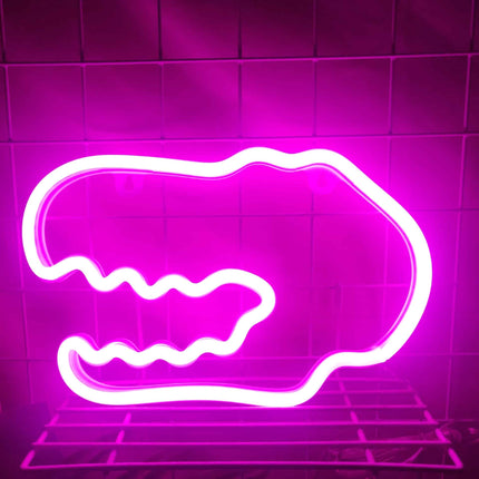 Dinosaurie neonlampa för barnrum väggdekor