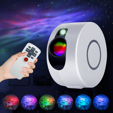 Färgglad galaxprojektor med nebulosamoln