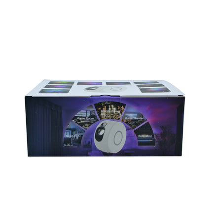 Färgglad galaxprojektor med nebulosamoln