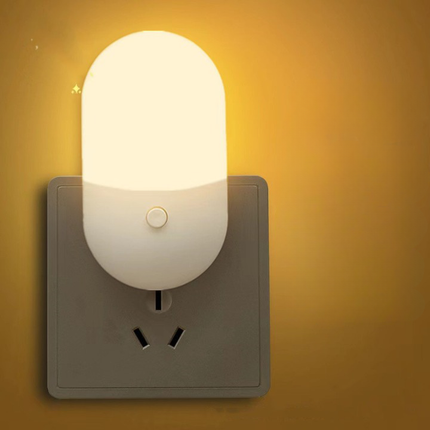 Tvåfärgad LED nattlampa för vägguttag