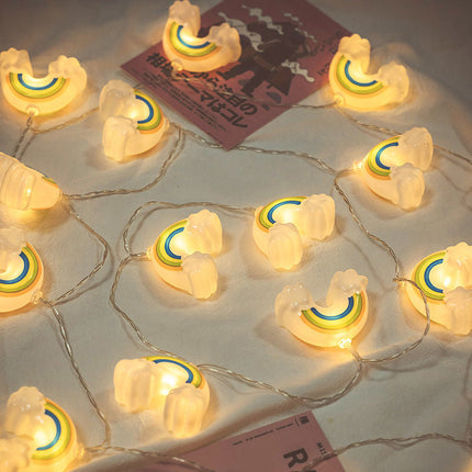 Ljusslinga för barnrum med regnbågar