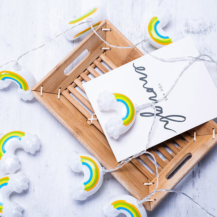 Ljusslinga för barnrum med regnbågar