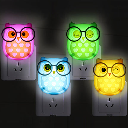 LED nattlampa uggla för vägguttag