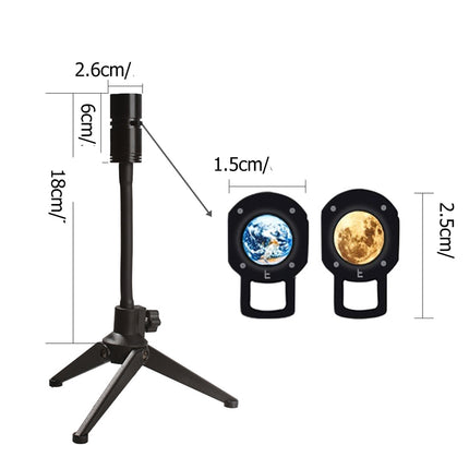 Nattlampa projektor måne och jord