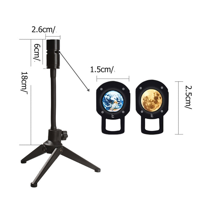 Nattlampa projektor måne och jord