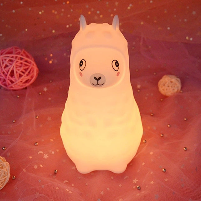 Nattlampa alpacka i silikon med touch