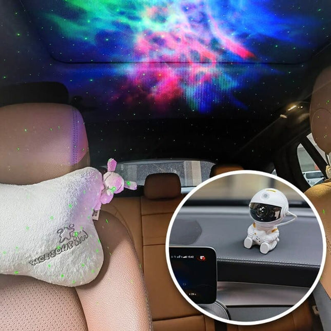 Vit astronaut projektor med stjärnhimmel