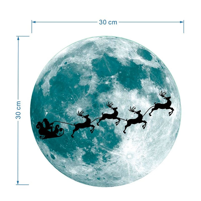 Självlysande 3D väggdekal med månmotiv