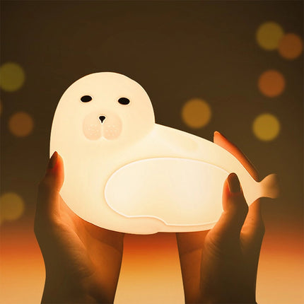 Nattlampa säl i silikon för barn