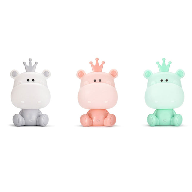 Söt nattlampa flodhäst för barnrum