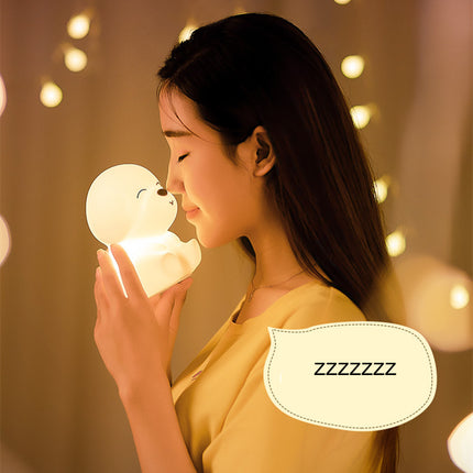 Laddningsbar valp nattlampa i silikon