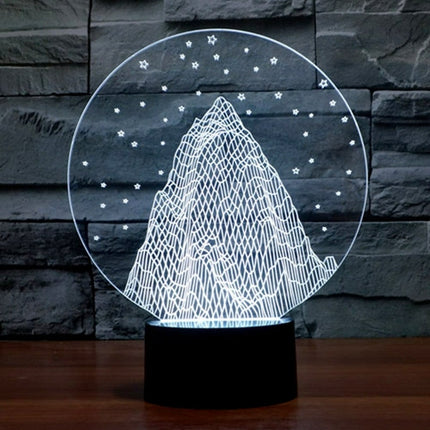 3D illusion nattlampa med bergsmotiv