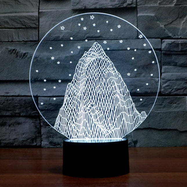 3D illusion nattlampa med bergsmotiv