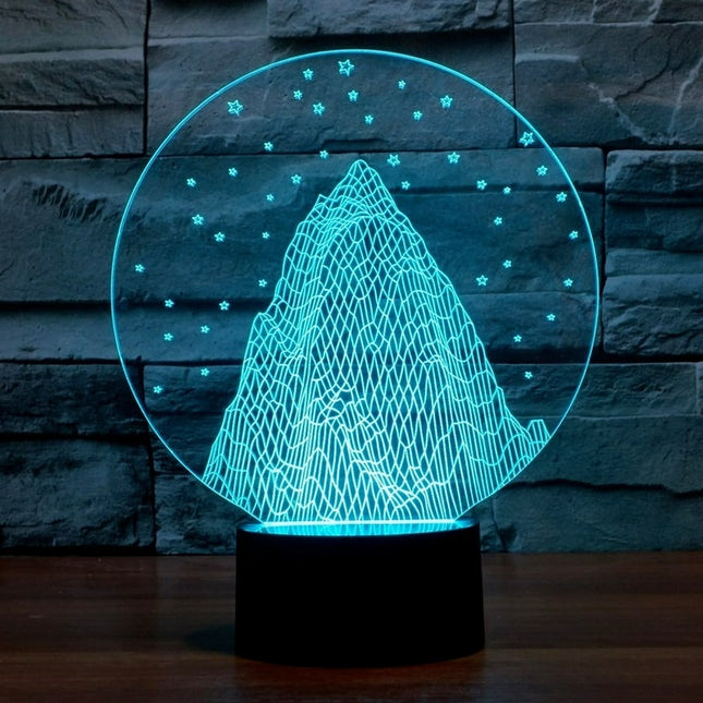 3D illusion nattlampa med bergsmotiv