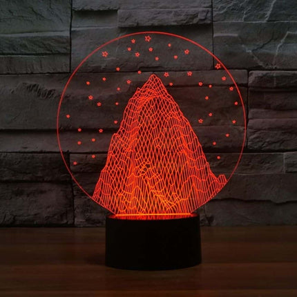 3D illusion nattlampa med bergsmotiv