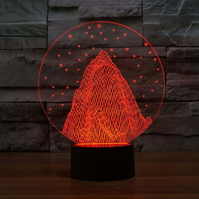 3D illusion nattlampa med bergsmotiv