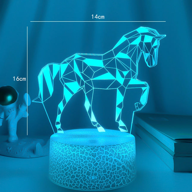 3D illusionslampa LED i form av häst